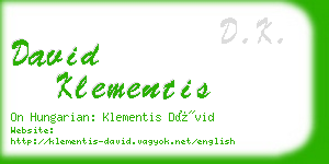 david klementis business card